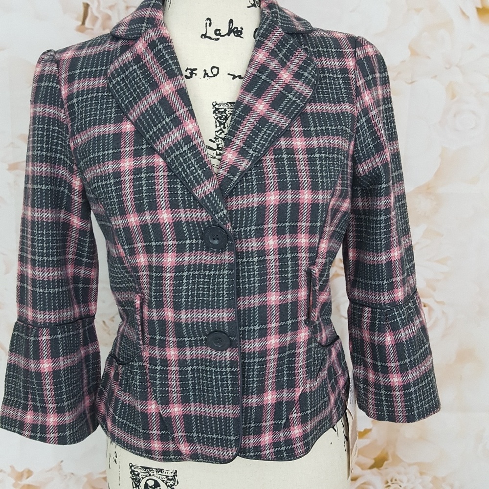 Beverly Hills Polo Club Plaid Blazer NWT